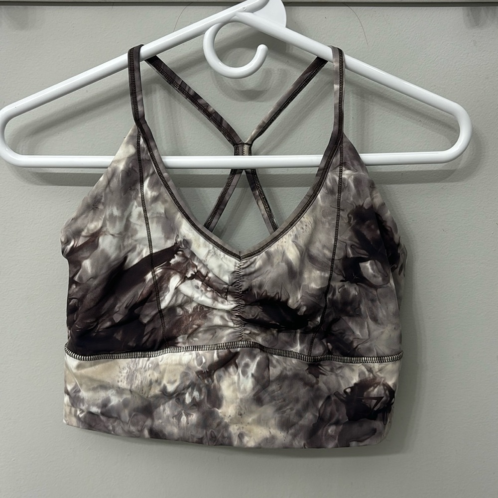 Purle/Grey/White tie-dye - GymShark sports bra - Womens size medium